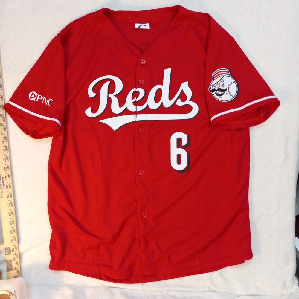 Cincinnati Reds India #6 MLB Sz XL Red White MLB Promo  SGA Fan Jersey